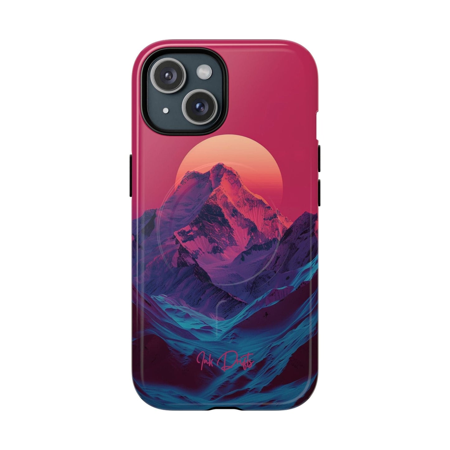 iPhone 15 Glossy Phone Case - Mountain Aura | MagSafe iPhone Case