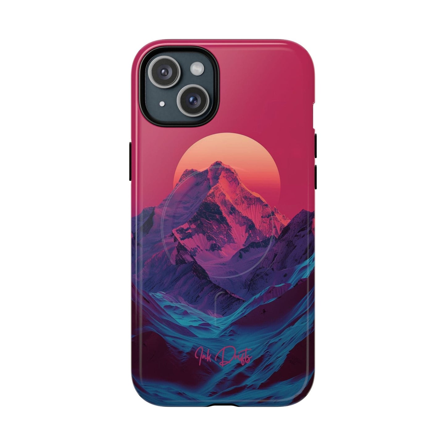 iPhone 15 Plus Glossy Phone Case - Mountain Aura | MagSafe iPhone Case