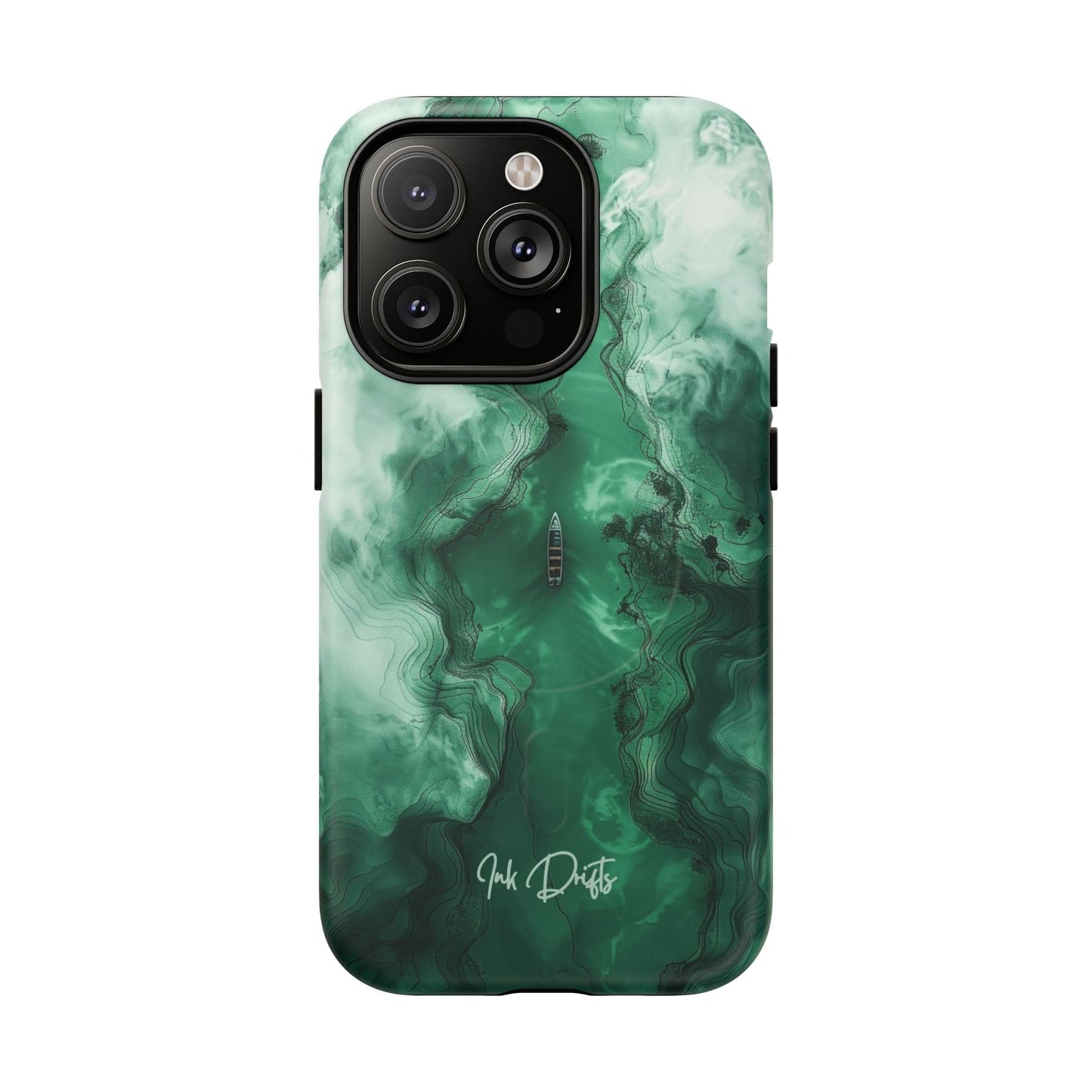 iPhone 14 Pro Matte Phone Case - Emerald Voyage | MagSafe iPhone Case