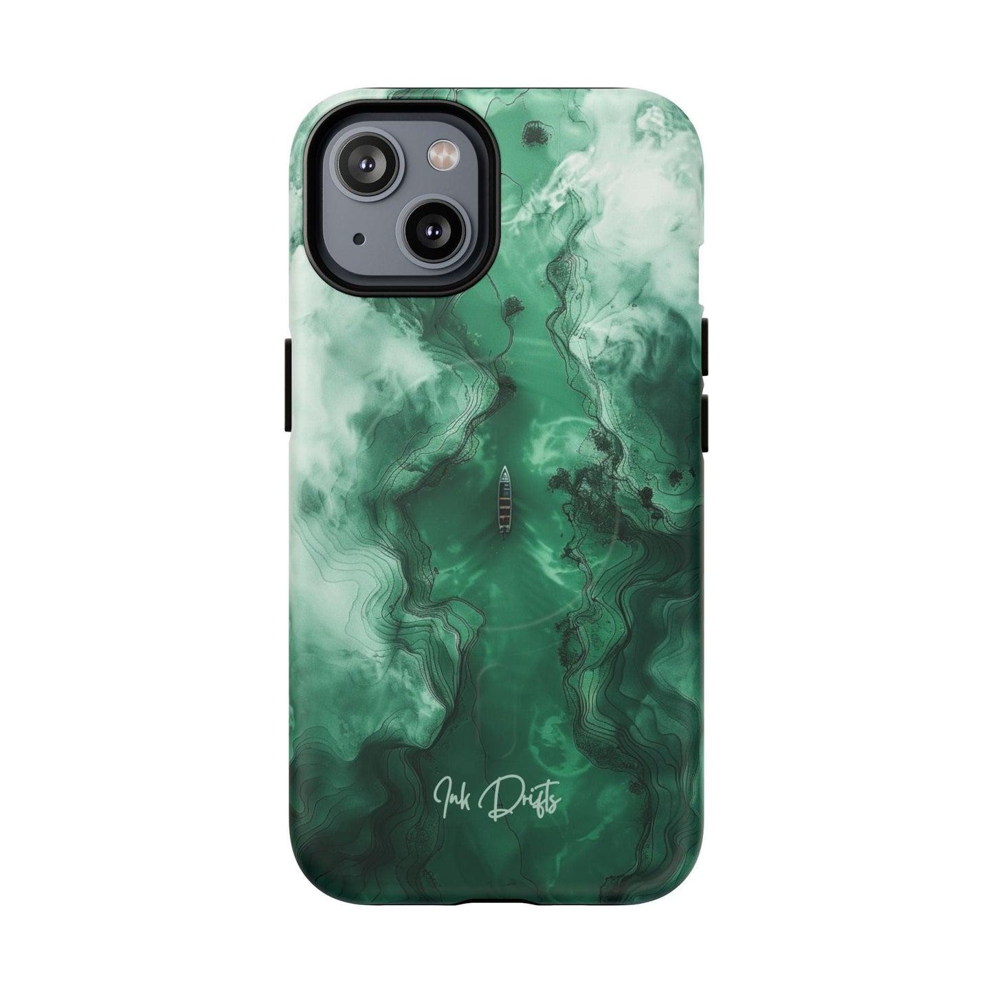 iPhone 14 Matte Phone Case - Emerald Voyage | MagSafe iPhone Case