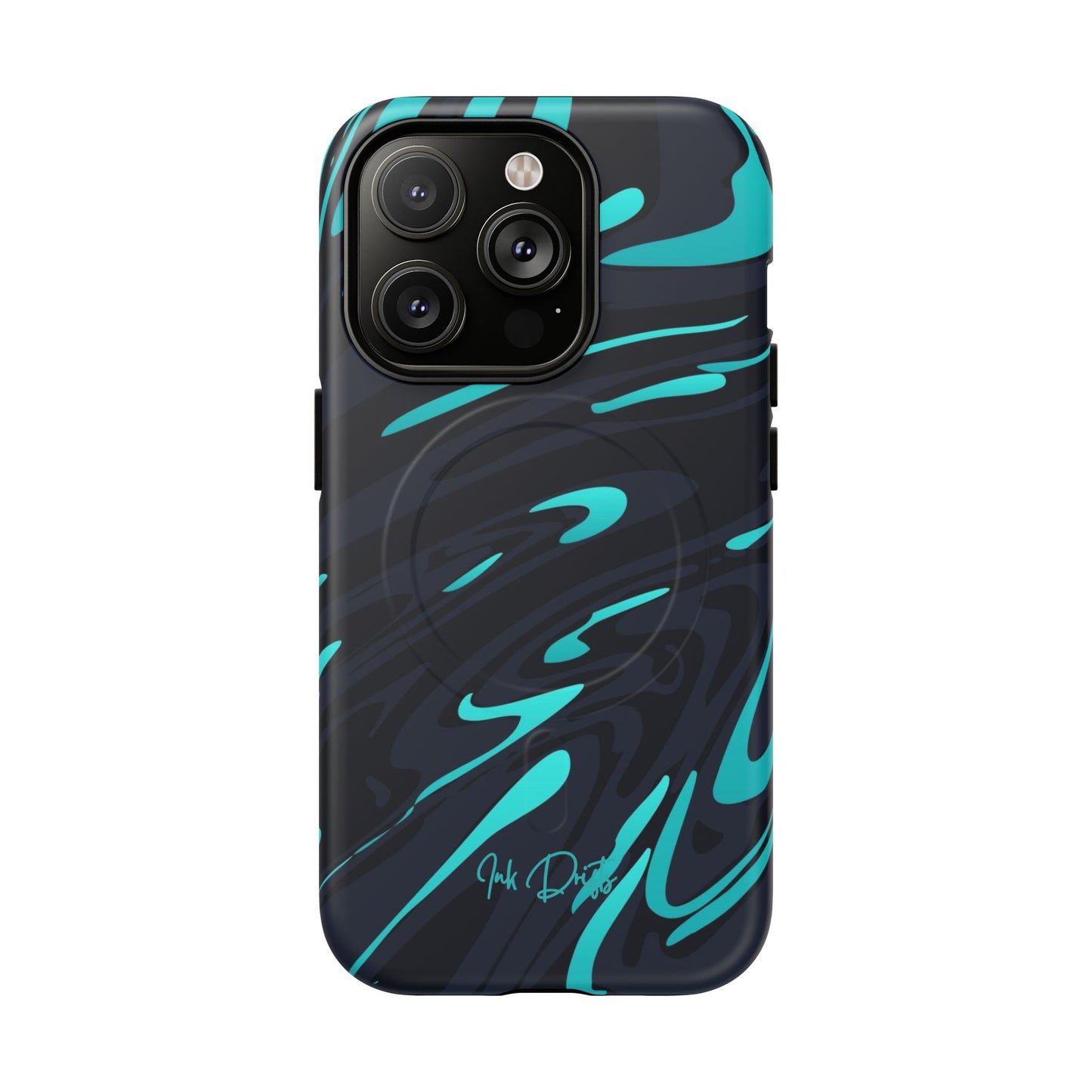 iPhone 14 Pro Matte Phone Case - Turquoise Splash | MagSafe iPhone Case