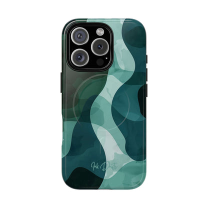 iPhone 16 Pro Glossy Phone Case - Verdant Waves | MagSafe iPhone Case