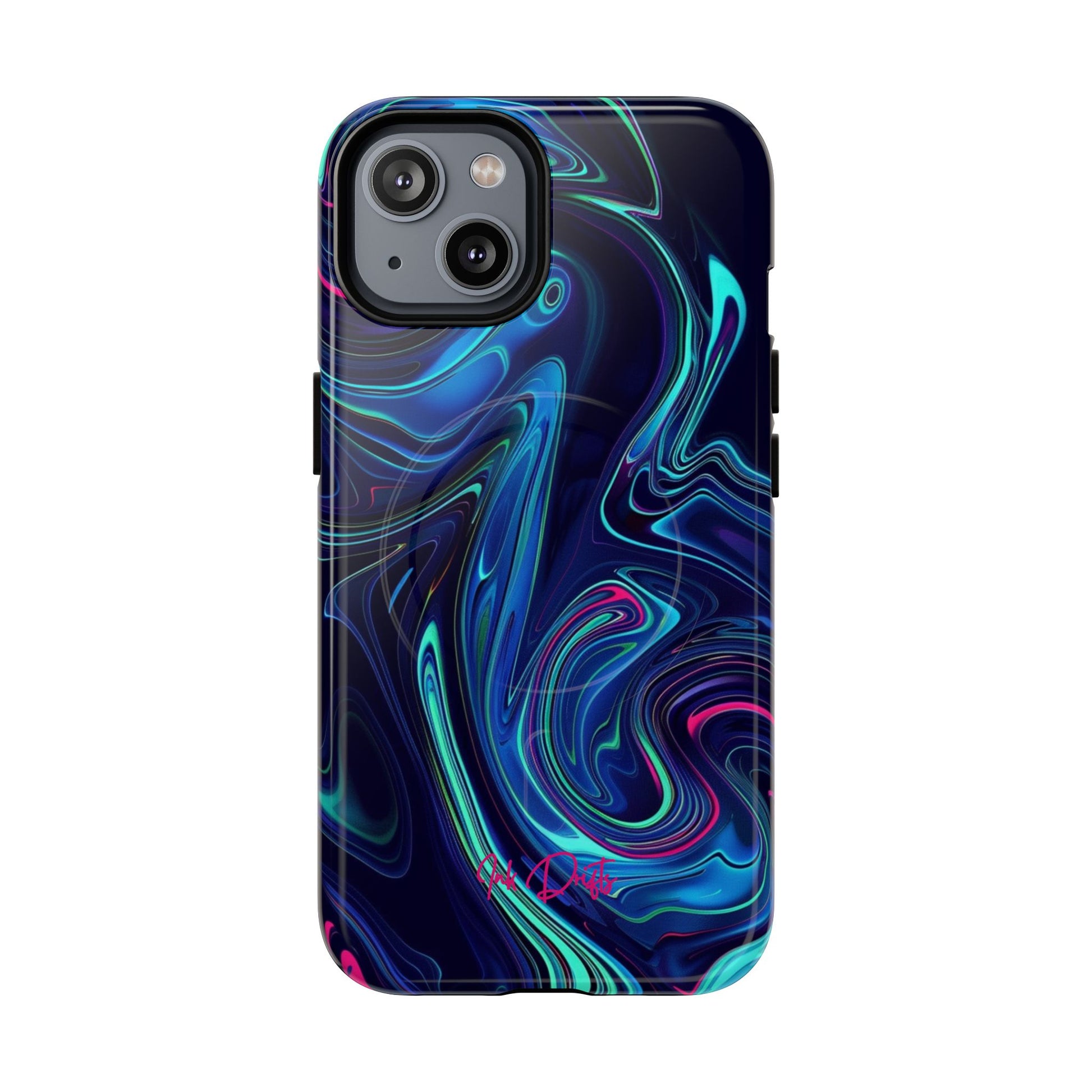 iPhone 14 Glossy Phone Case - Neon Abyss | MagSafe iPhone Case