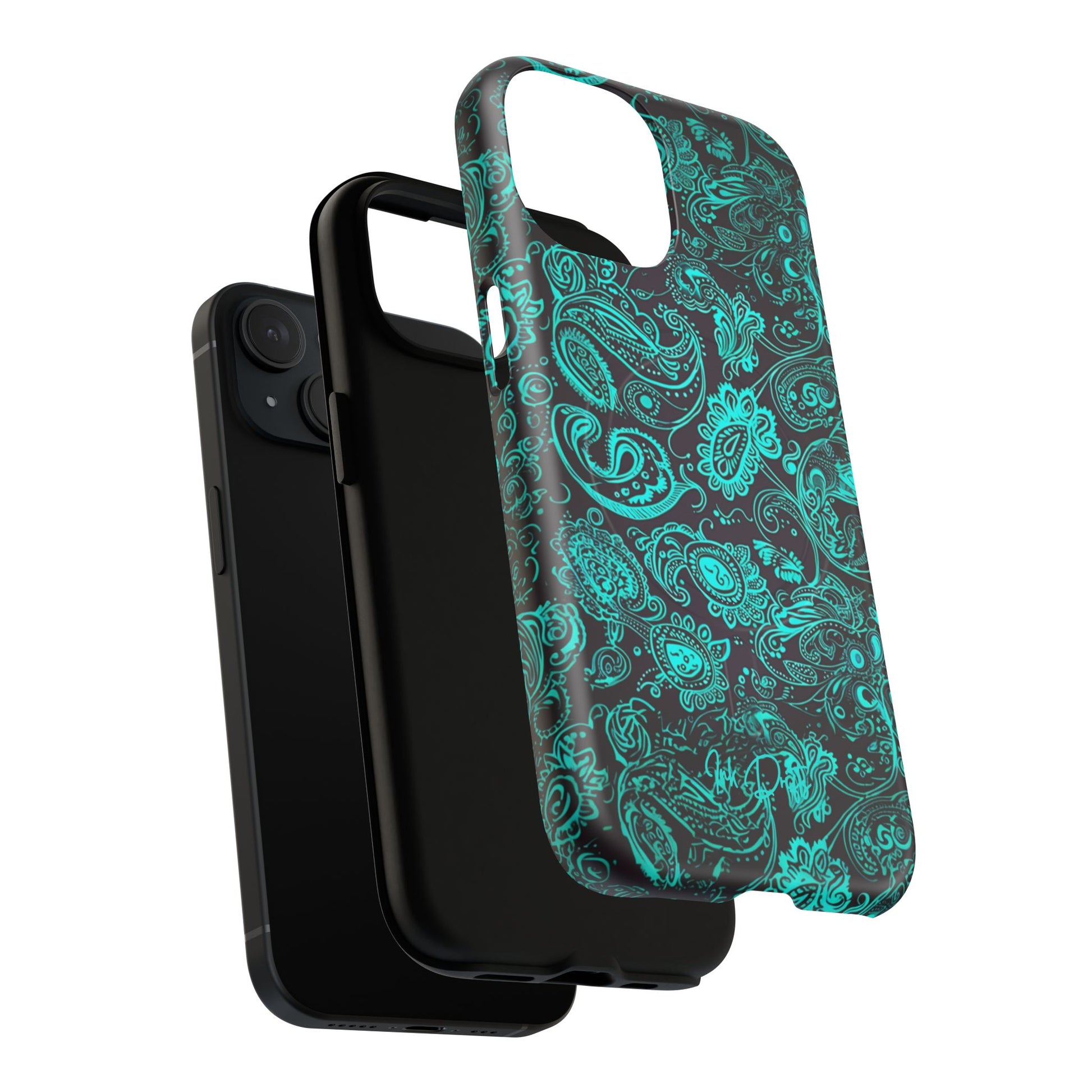 Phone Case - Teal Paisley | MagSafe iPhone Case