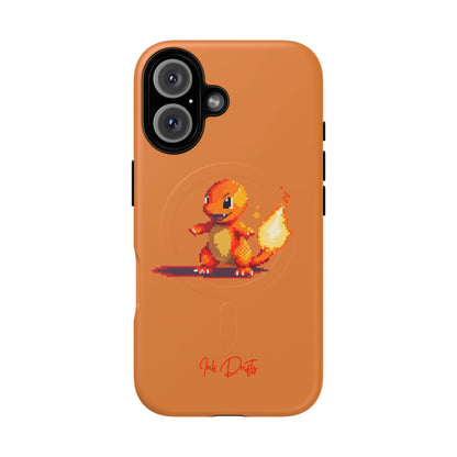 iPhone 16 Matte Phone Case - Pixel Charmander | MagSafe iPhone Case