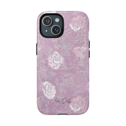 iPhone 15 Glossy Phone Case - Silken Roses | MagSafe iPhone Case