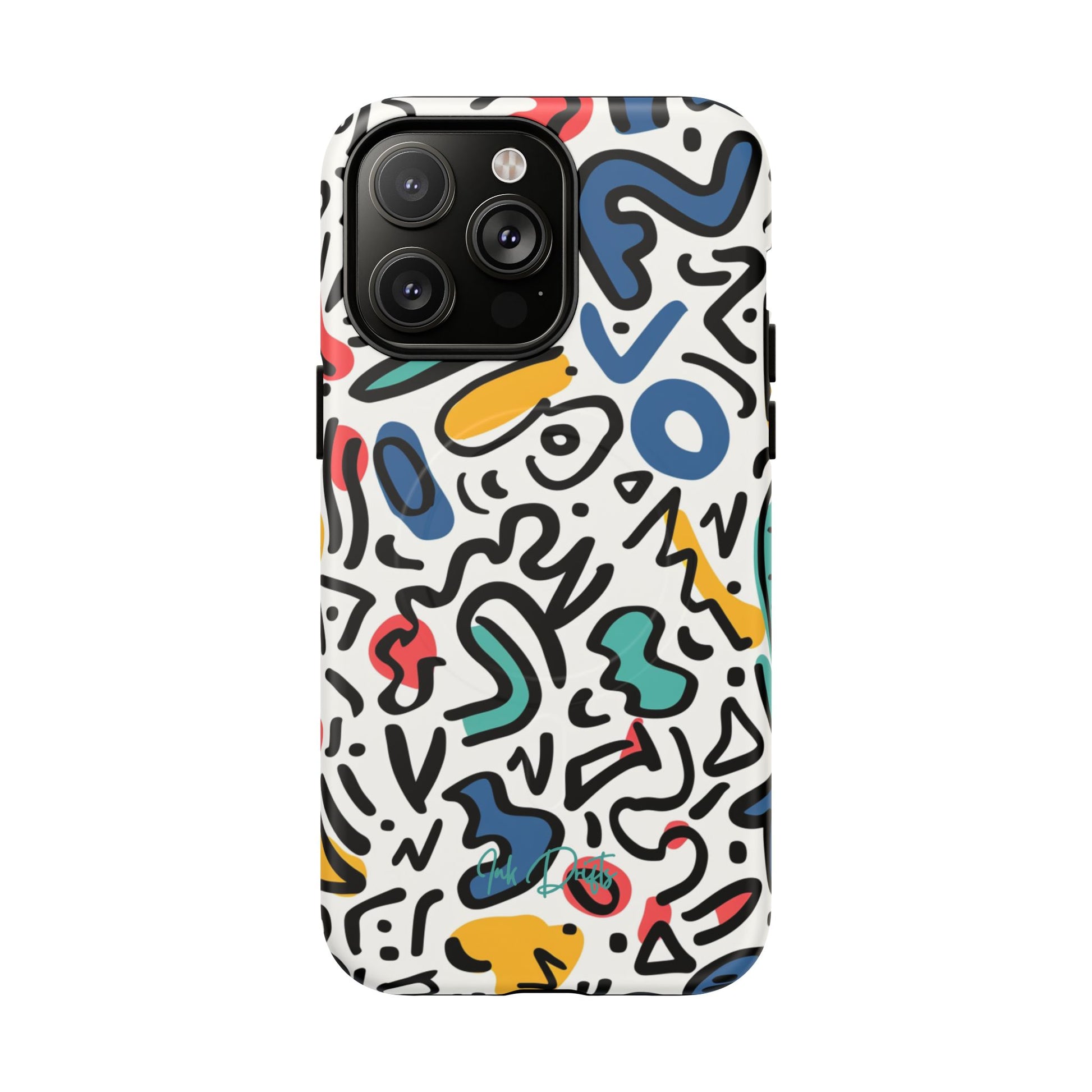 iPhone 14 Pro Max Matte Phone Case - Playful Doodles | MagSafe iPhone Case