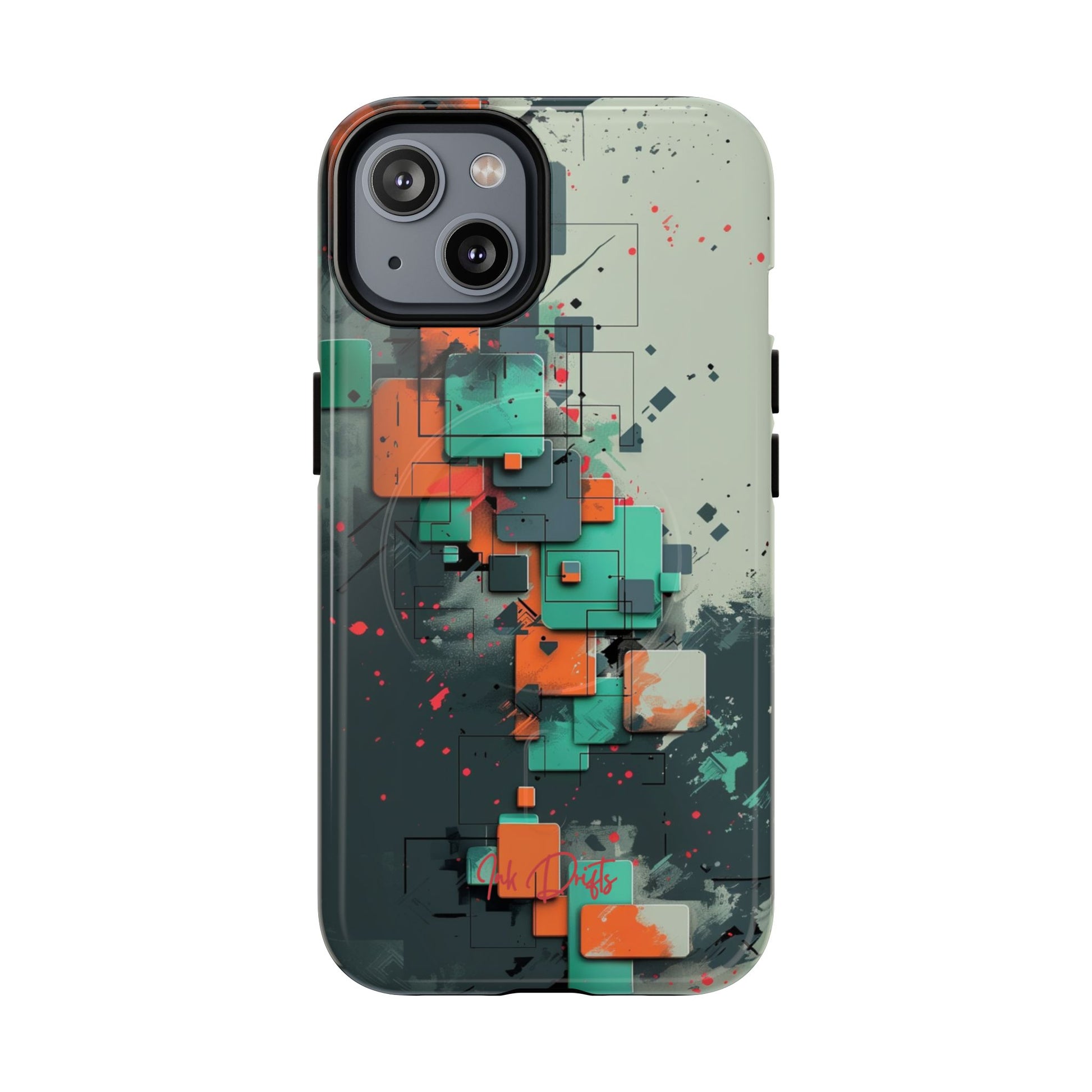 iPhone 14 Glossy Phone Case - Techno Mosaic | MagSafe iPhone Case