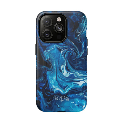 iPhone 14 Pro Matte Phone Case - Blue Swirl | MagSafe iPhone Case