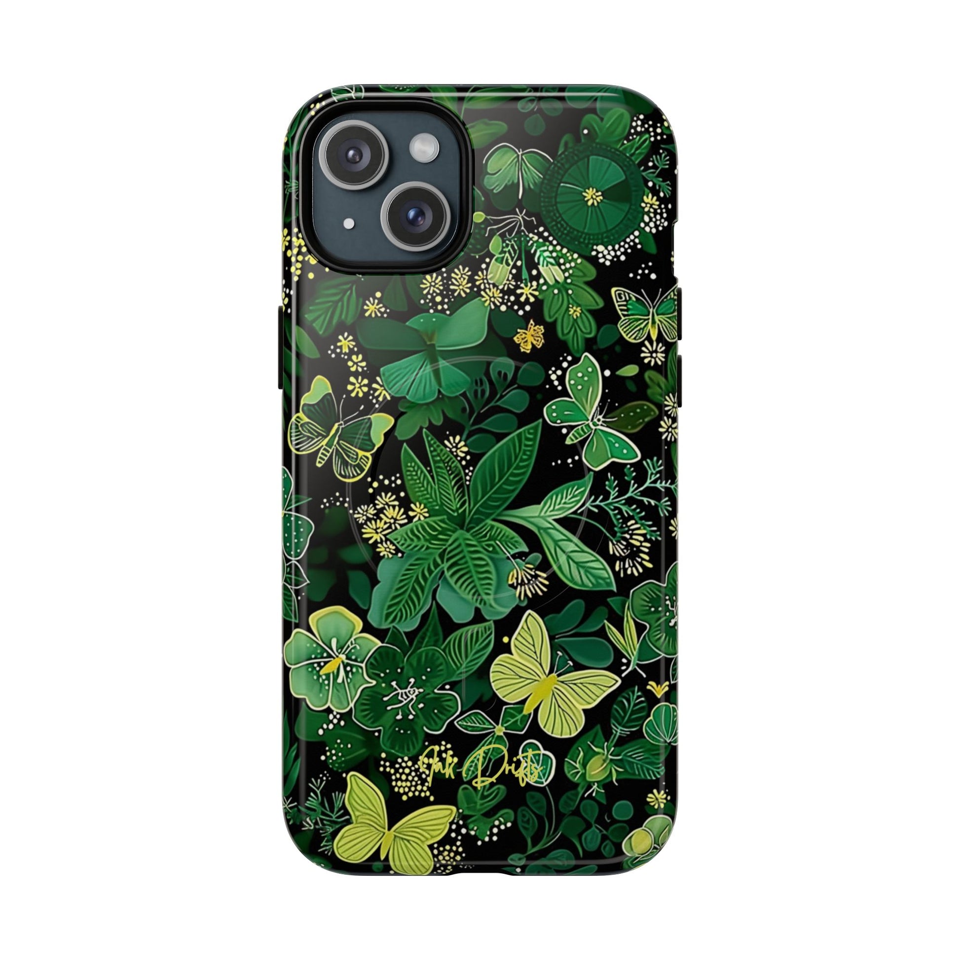 iPhone 15 Plus Glossy Phone Case - Spring Butterflies | MagSafe iPhone Case