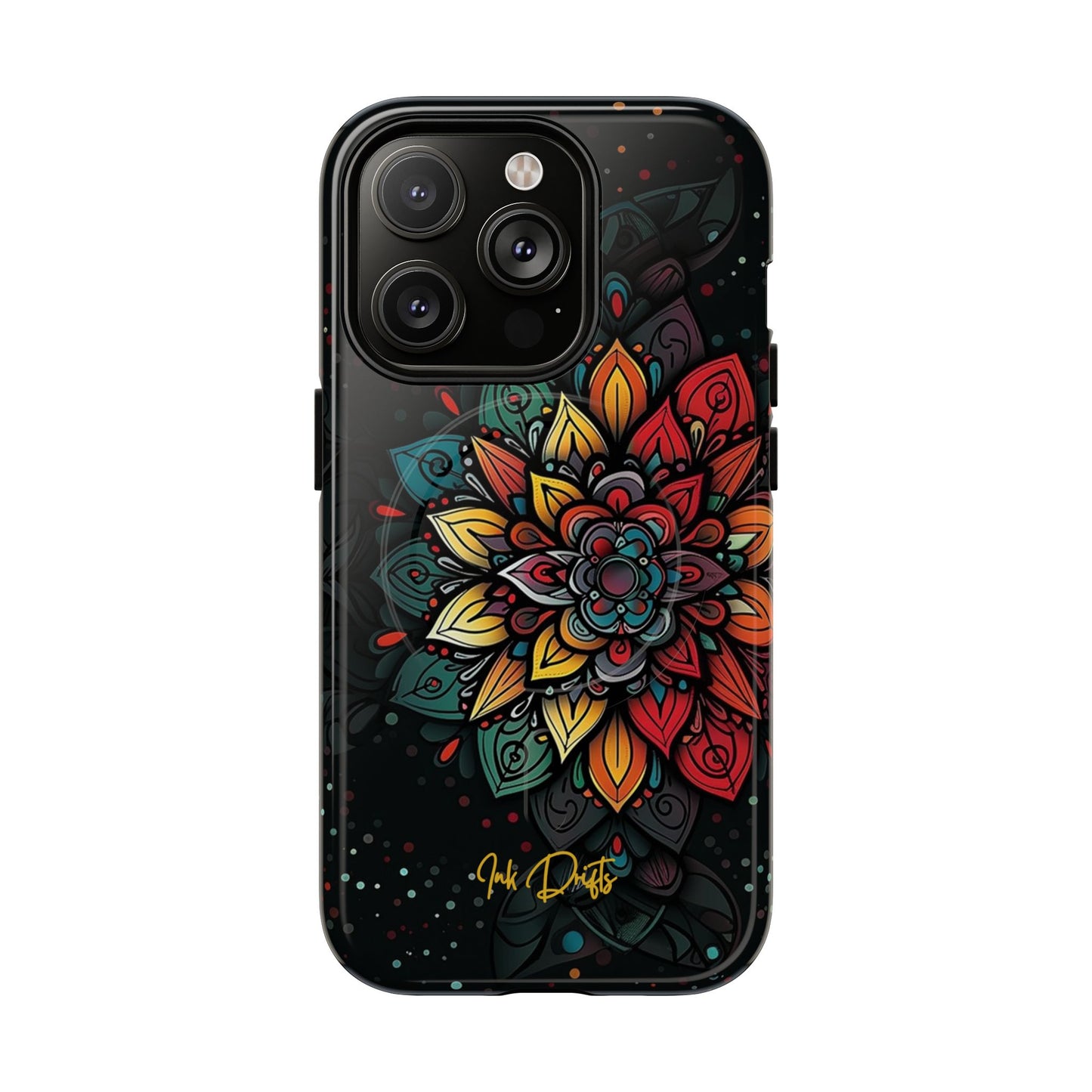 iPhone 14 Pro Glossy Phone Case - Mandala Radiance | MagSafe iPhone Case