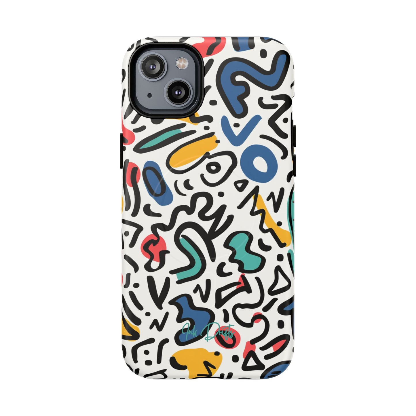 iPhone 14 Plus Matte Phone Case - Playful Doodles | MagSafe iPhone Case