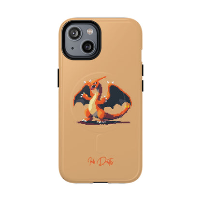 iPhone 14 Glossy Phone Case - Pixel Charizard | MagSafe iPhone Case