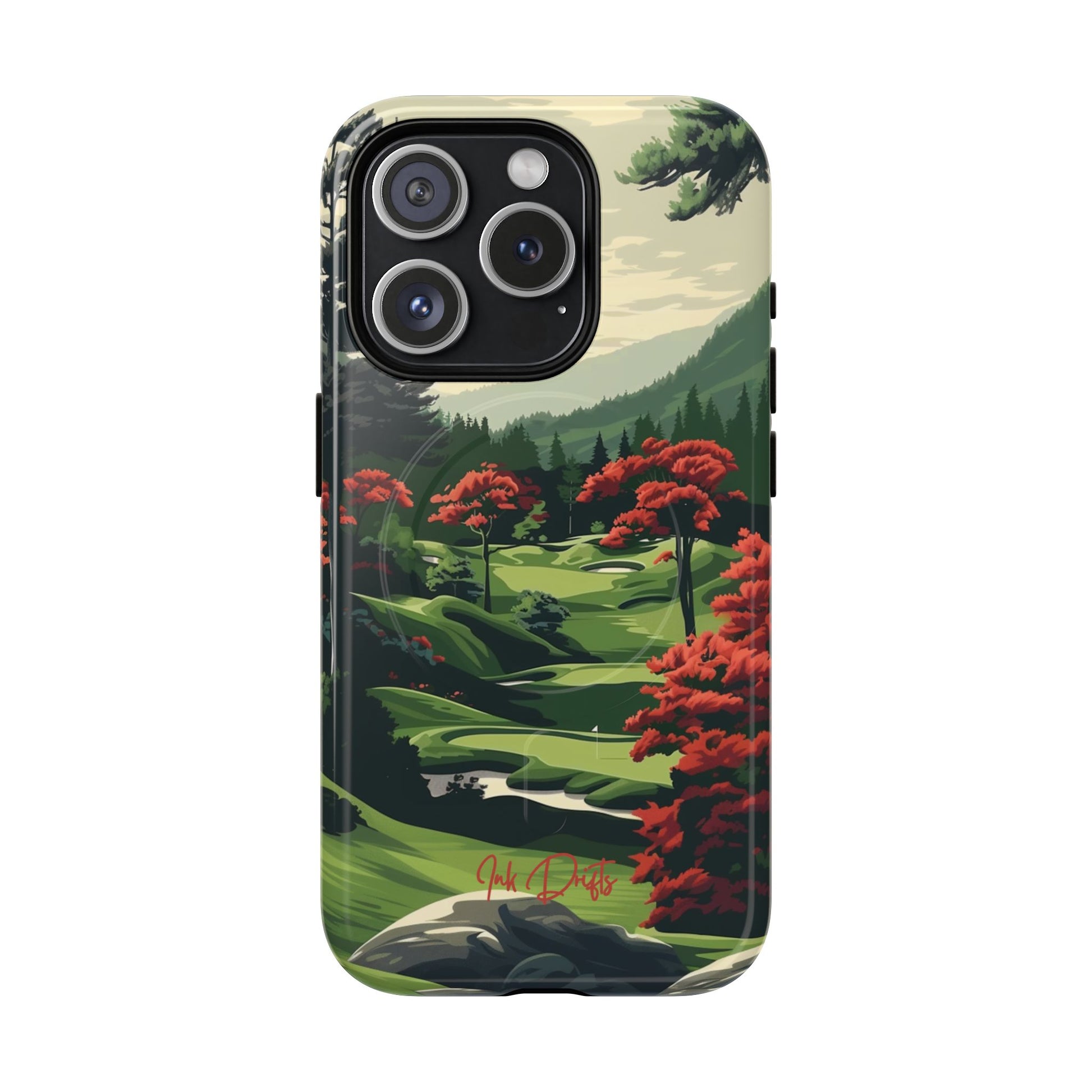 iPhone 15 Pro Glossy Phone Case - Tranquil Hills | MagSafe iPhone Case