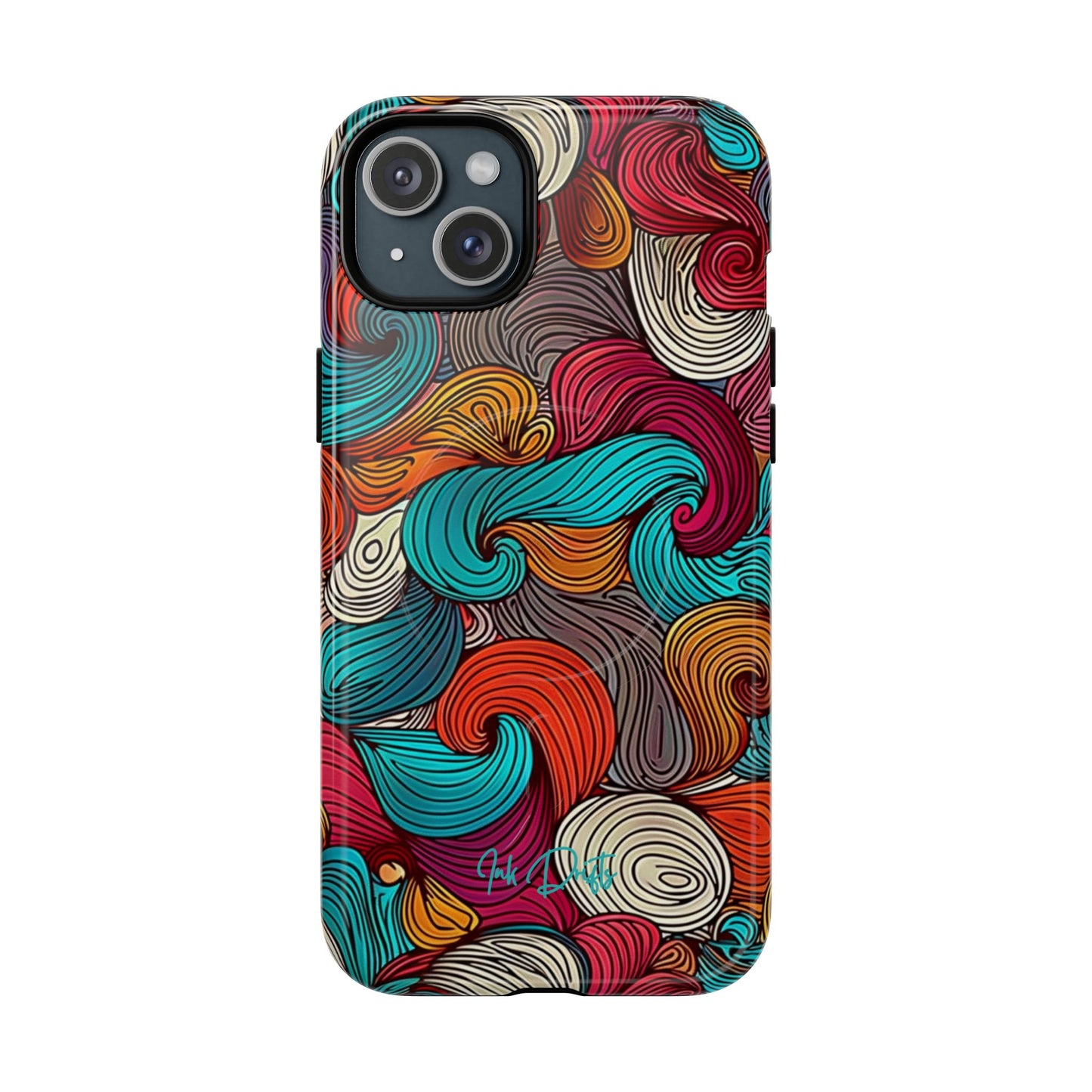 iPhone 15 Plus Glossy Phone Case - Vivid Curls | MagSafe iPhone Case