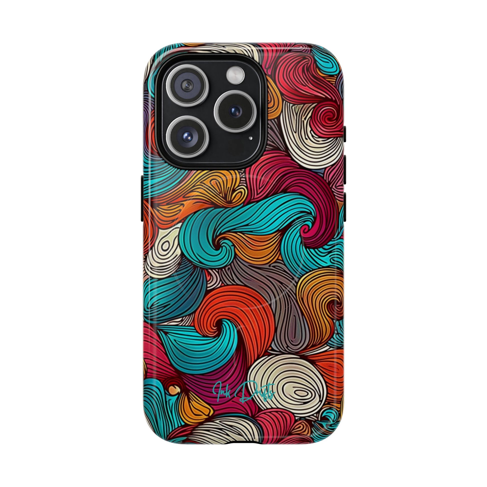 iPhone 15 Pro Glossy Phone Case - Vivid Curls | MagSafe iPhone Case