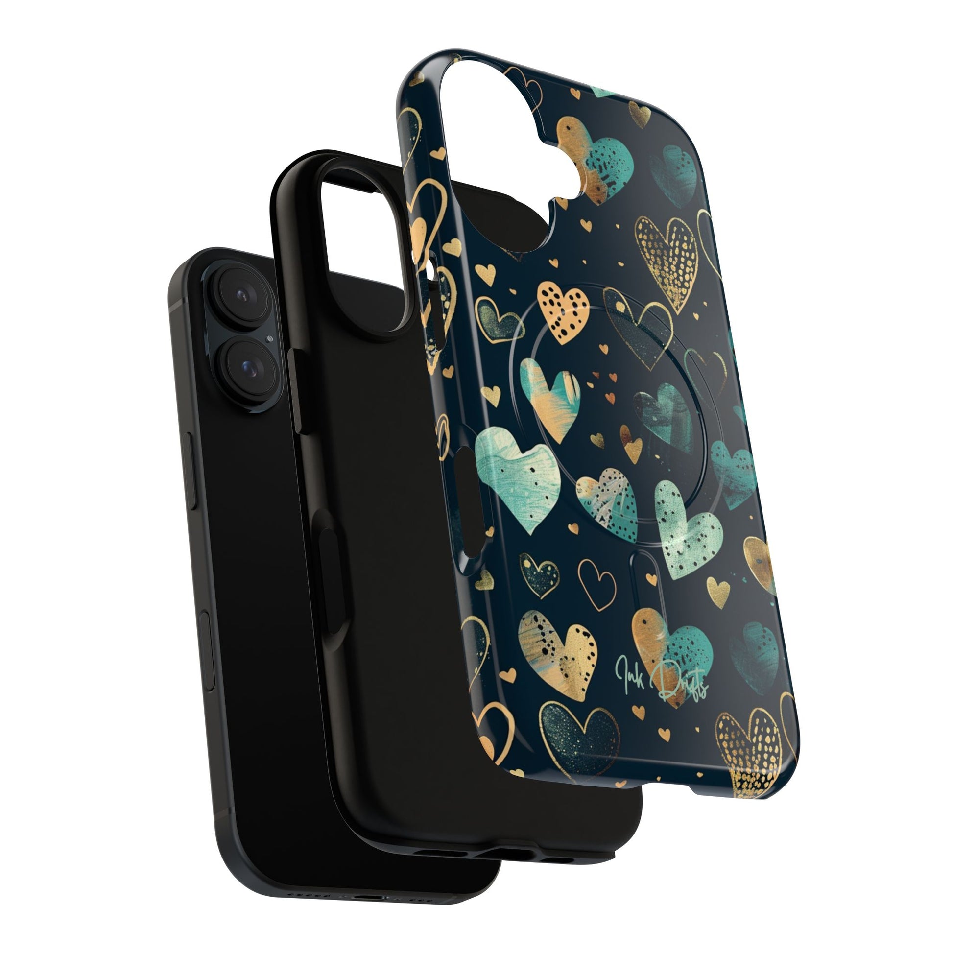 Phone Case - Golden Hearts | MagSafe iPhone Case