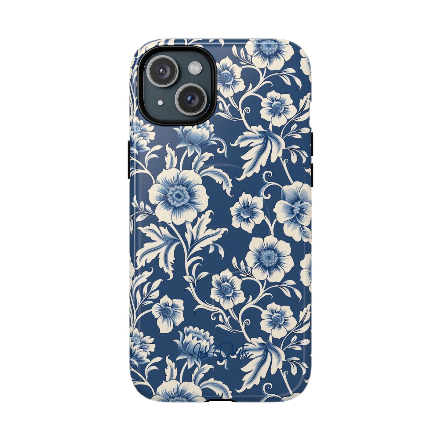 iPhone 15 Plus Glossy Phone Case - Regal Florals | MagSafe iPhone Case