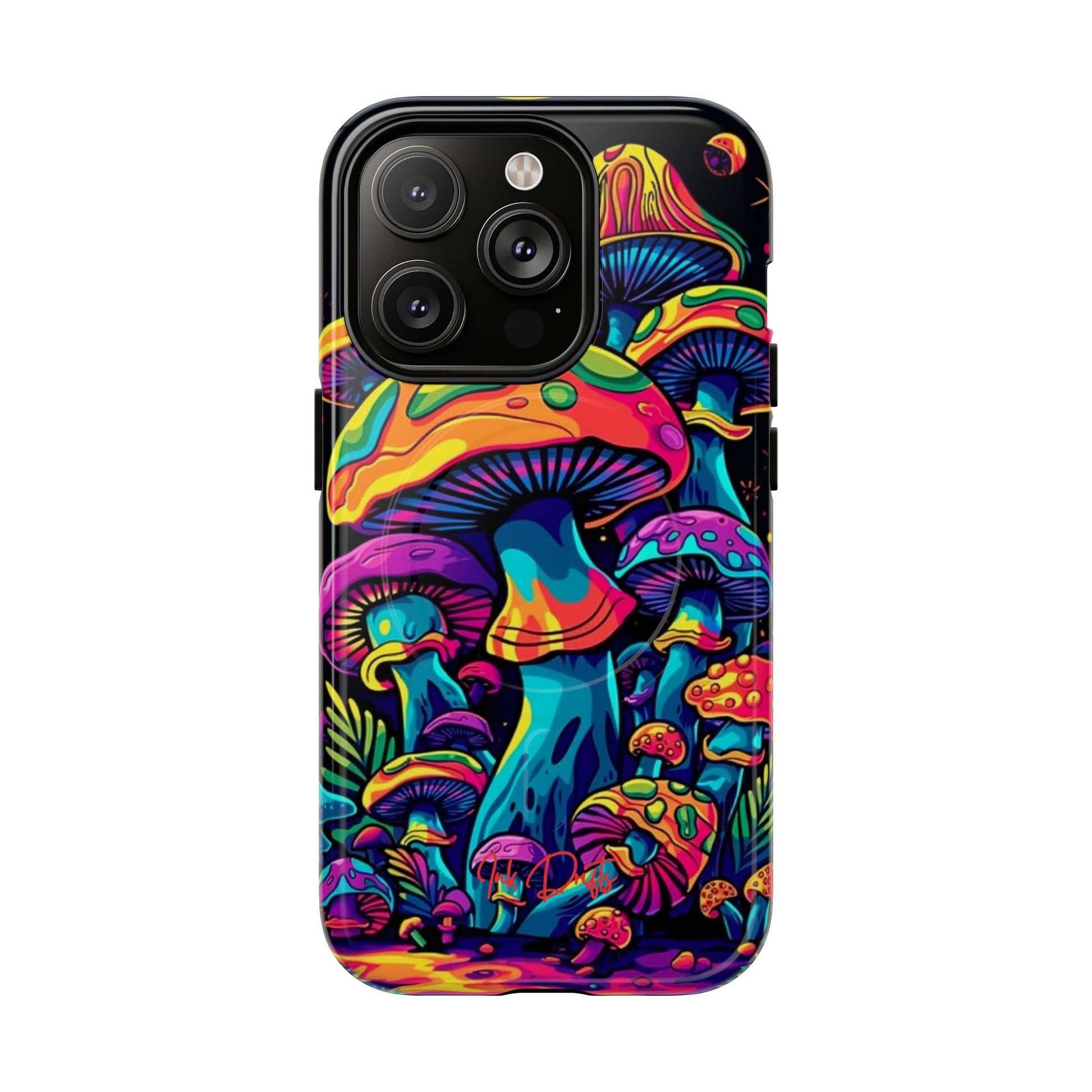 iPhone 14 Pro Glossy Phone Case - Psychedelic Fungi | MagSafe iPhone Case