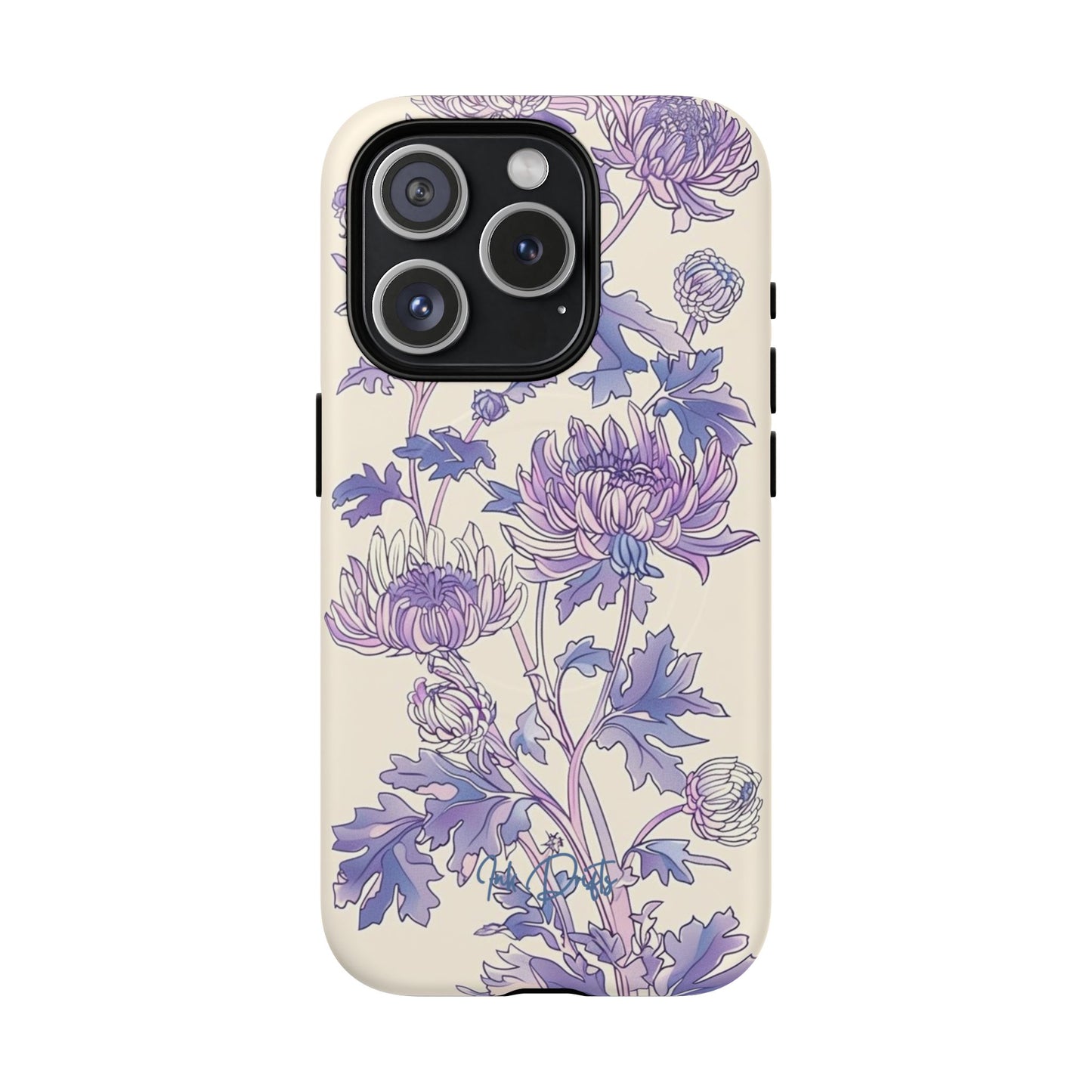 iPhone 15 Pro Matte Phone Case - Lavender Bloom | MagSafe iPhone Case