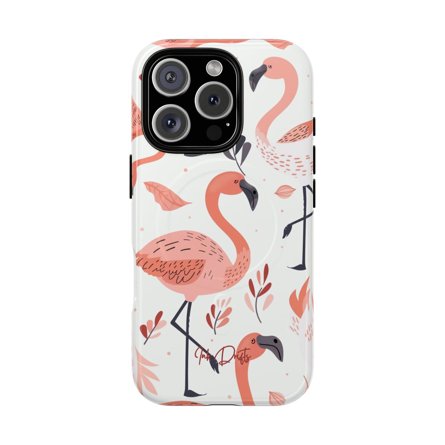 iPhone 16 Pro Glossy Phone Case - Flamingo Paradise | MagSafe iPhone Case