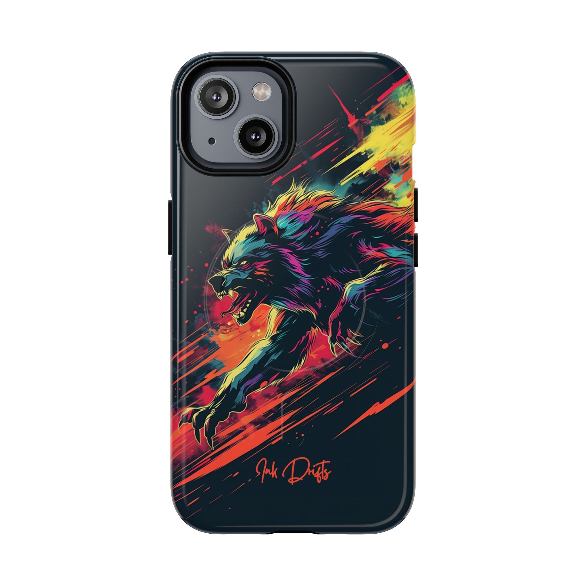 iPhone 14 Glossy Phone Case - Lunar Werewolf | MagSafe iPhone Case