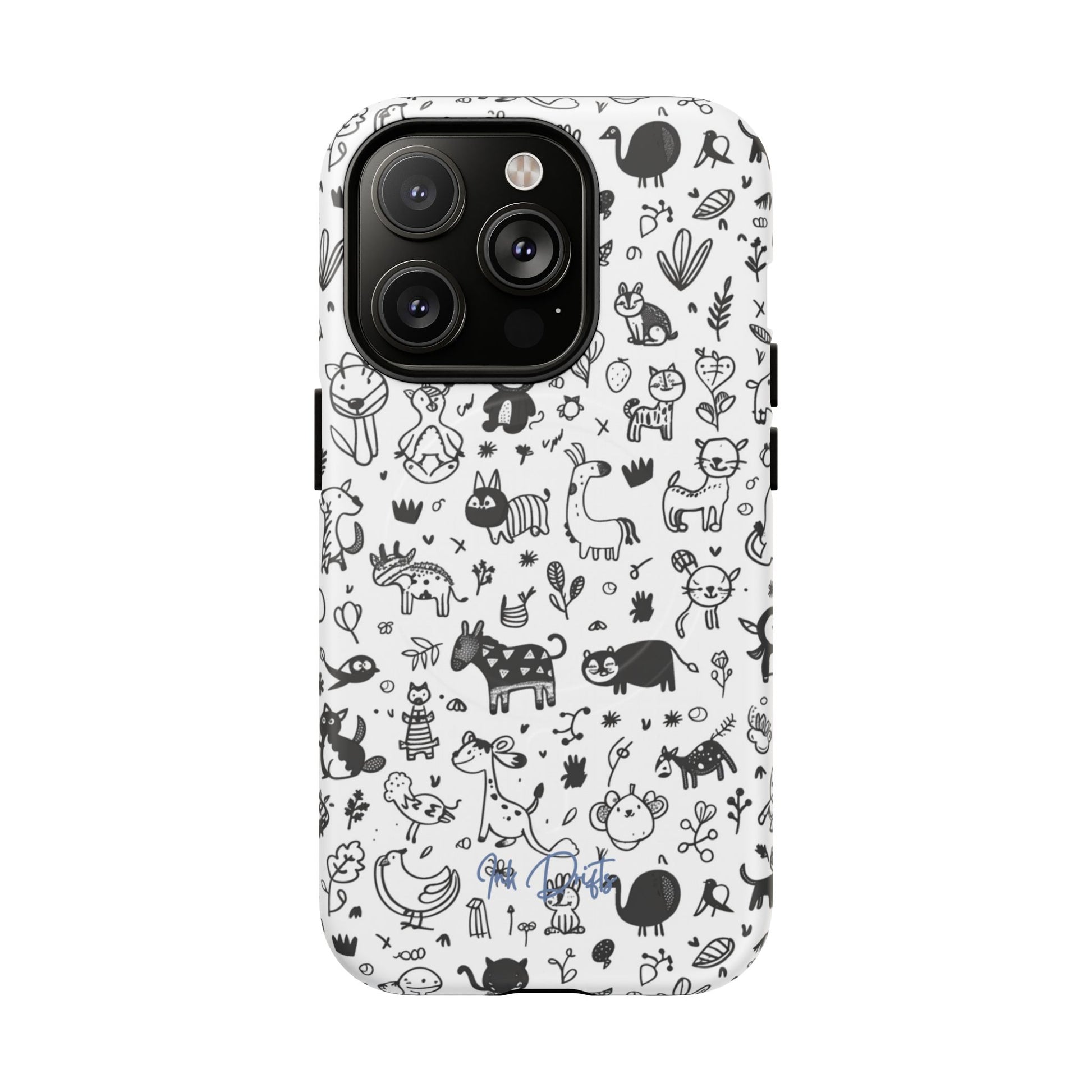 iPhone 14 Pro Matte Phone Case - Doodle Zoo | MagSafe iPhone Case