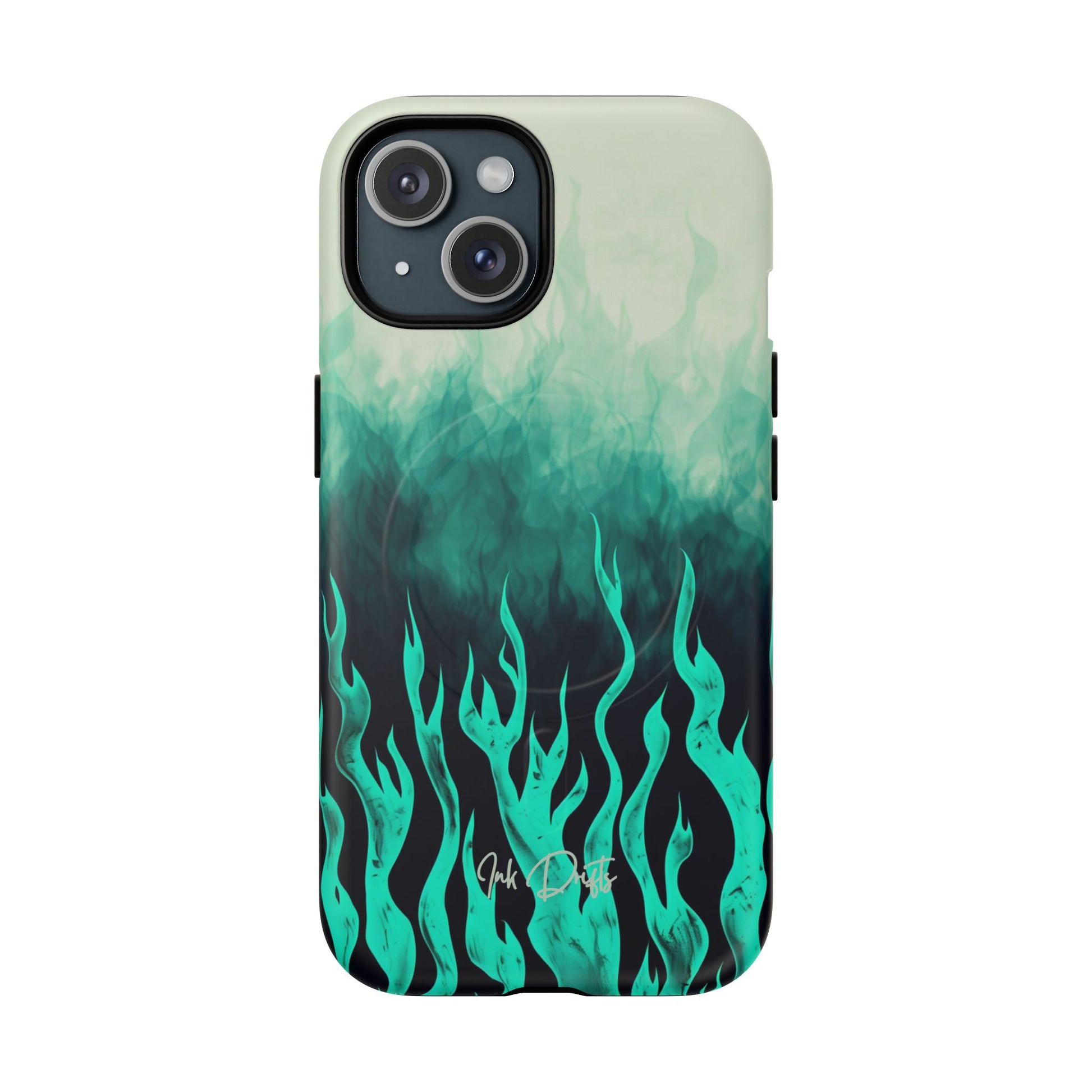 iPhone 15 Matte Phone Case - Teal Inferno | MagSafe iPhone Case