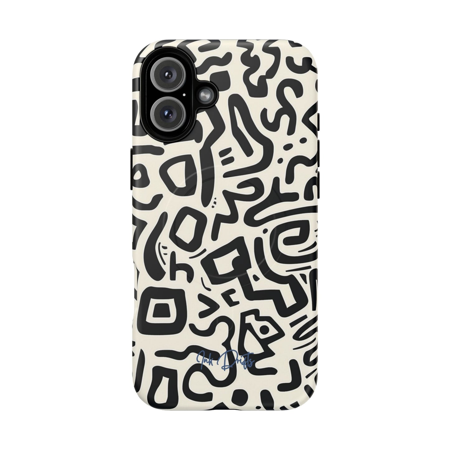 iPhone 16 Plus Matte Phone Case - Abstract Doodle | MagSafe iPhone Case