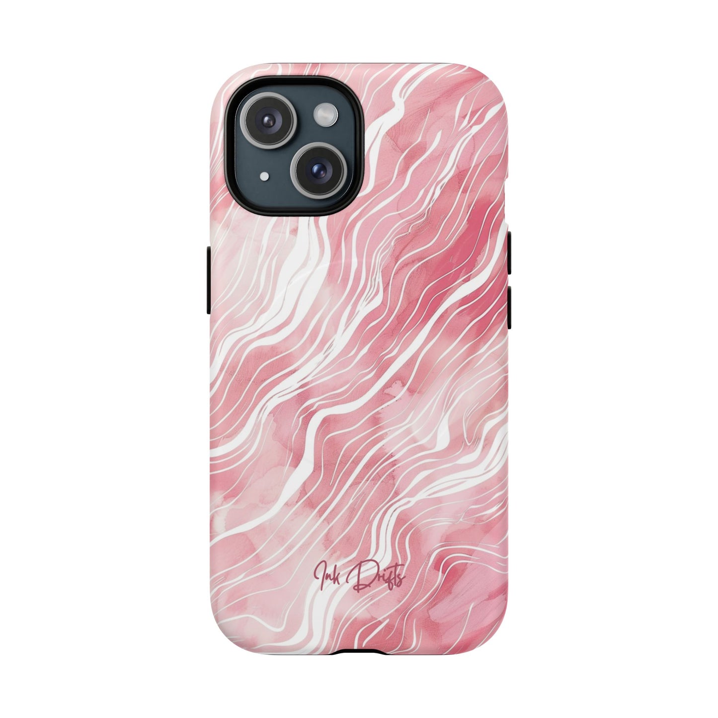 iPhone 15 Matte Phone Case - Blush Waves | MagSafe iPhone Case