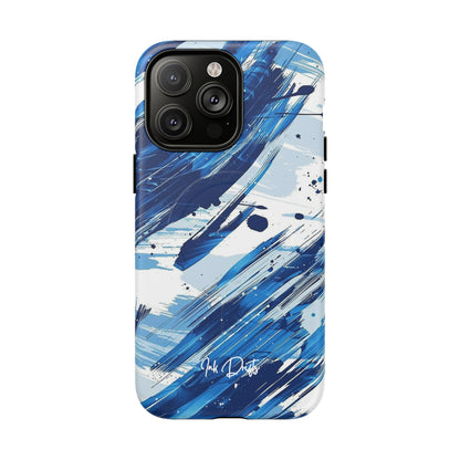 iPhone 14 Pro Max Matte Phone Case - Azure Strokes | MagSafe iPhone Case