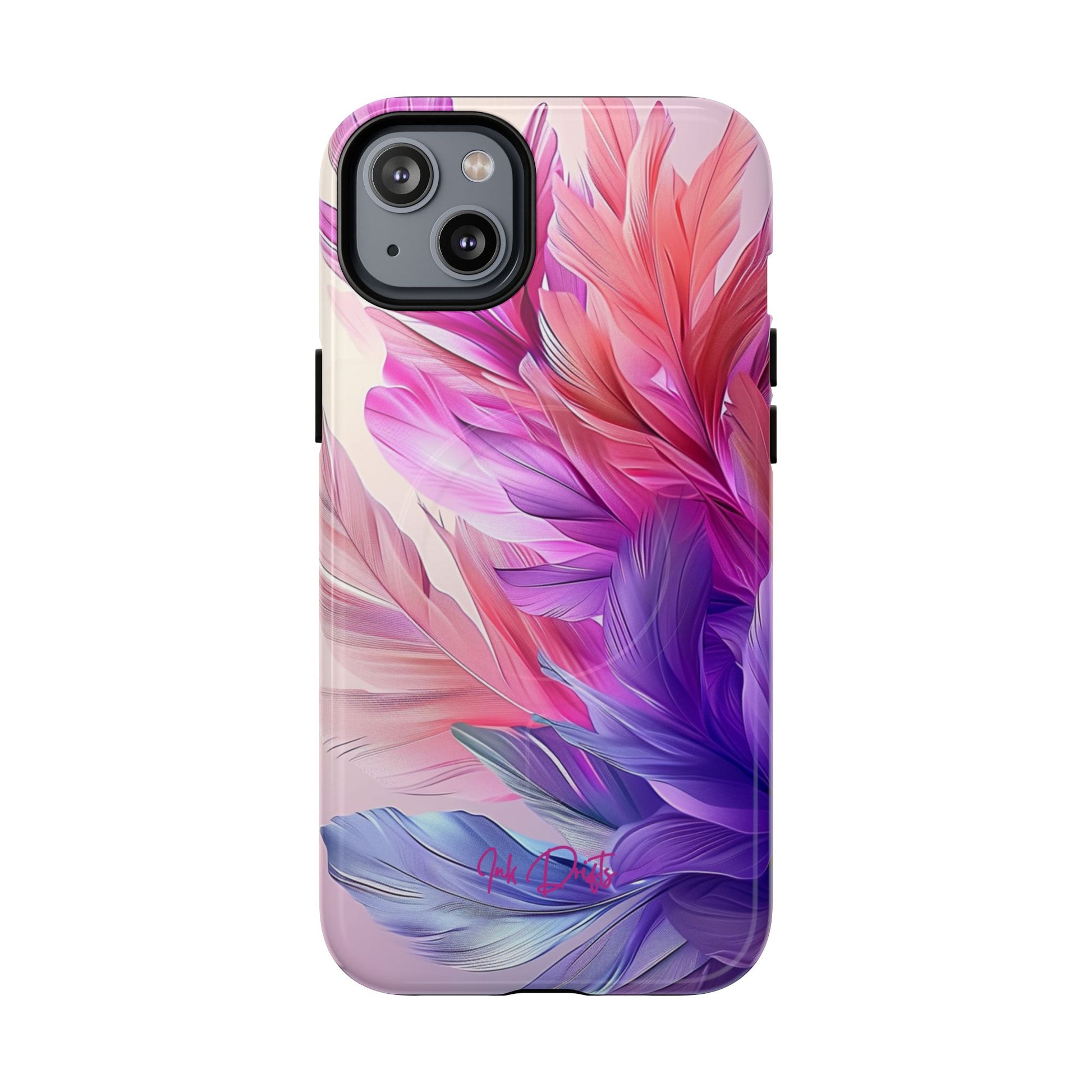 iPhone 14 Plus Glossy Phone Case - Feather Bliss | MagSafe iPhone Case