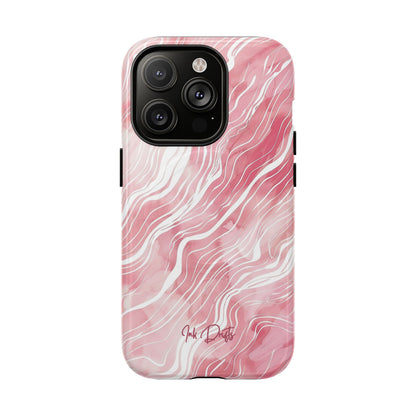 iPhone 14 Pro Glossy Phone Case - Blush Waves | MagSafe iPhone Case