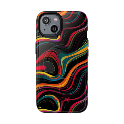 iPhone 14 Glossy Phone Case - Vivid Currents | MagSafe iPhone Case