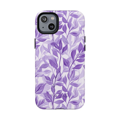 iPhone 14 Plus Matte Phone Case - Lavender Leaves | MagSafe iPhone Case