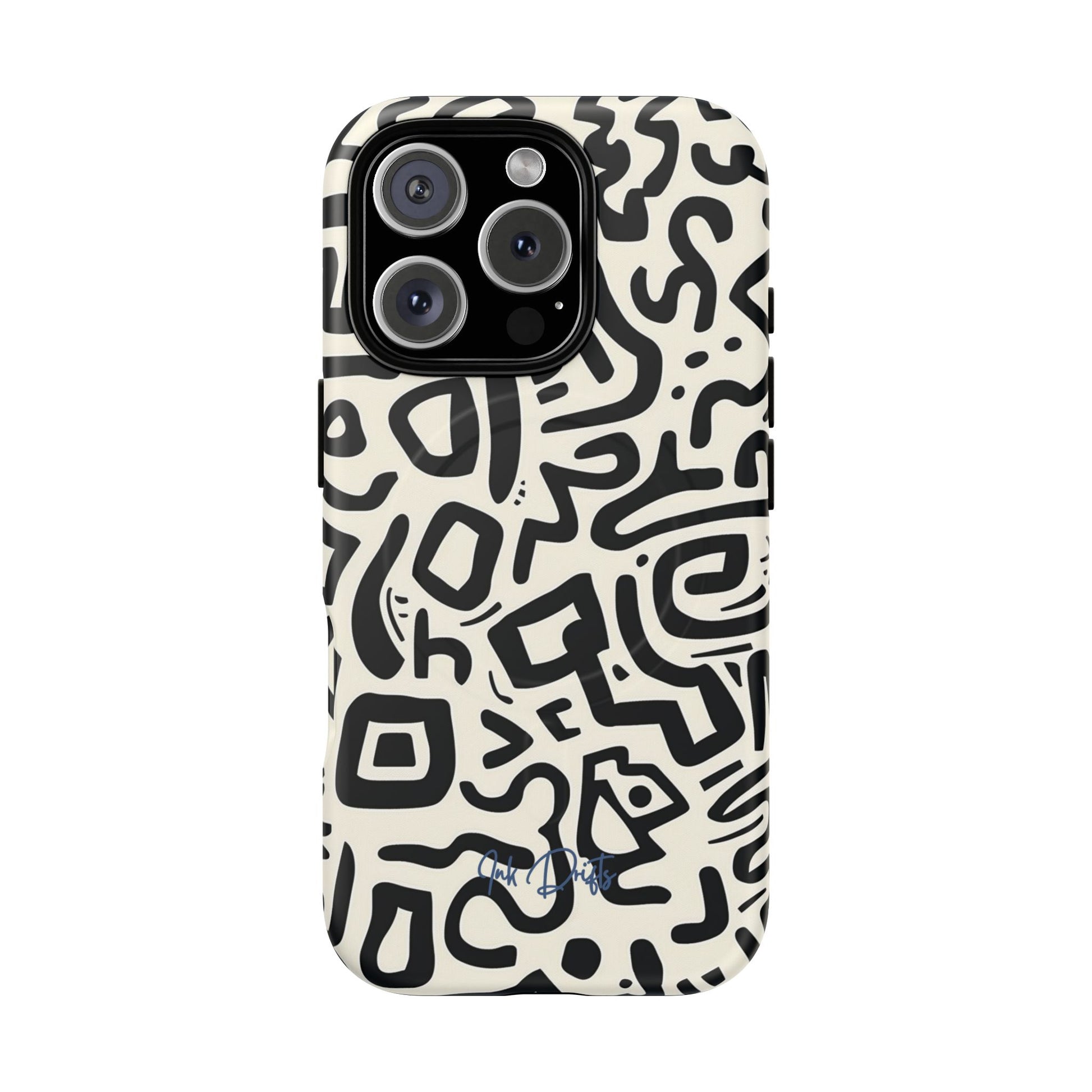 iPhone 16 Pro Matte Phone Case - Abstract Doodle | MagSafe iPhone Case