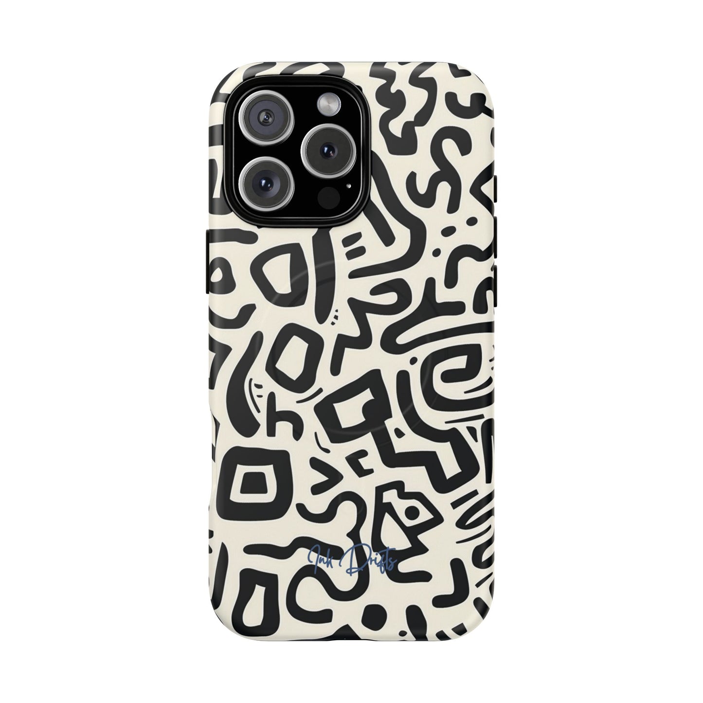 iPhone 16 Pro Max Matte Phone Case - Abstract Doodle | MagSafe iPhone Case