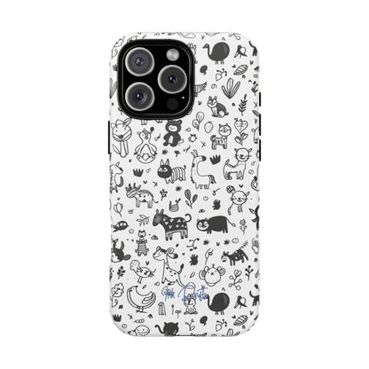 iPhone 16 Pro Max Matte Phone Case - Doodle Zoo | MagSafe iPhone Case