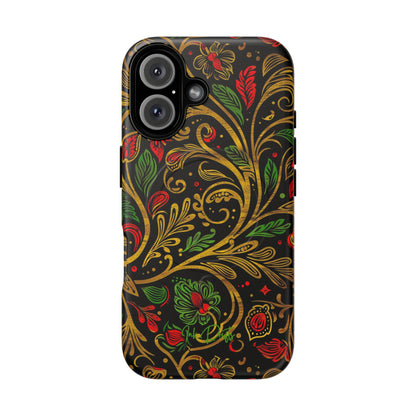 iPhone 16 Matte Phone Case - Golden Vines | MagSafe iPhone Case