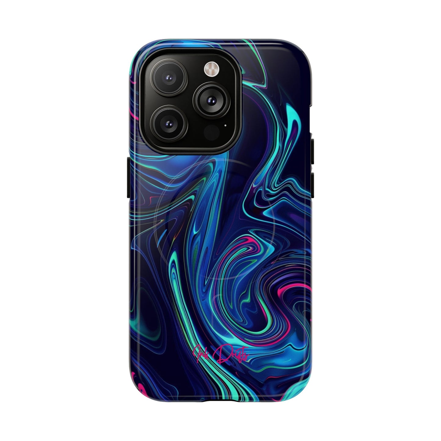 iPhone 14 Pro Glossy Phone Case - Neon Abyss | MagSafe iPhone Case