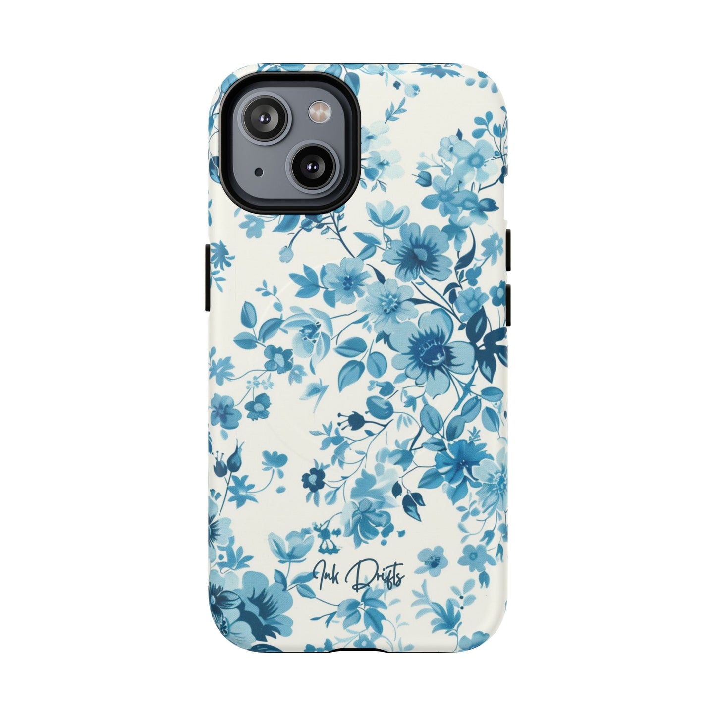 iPhone 14 Matte Phone Case - Blue Blossom | MagSafe iPhone Case