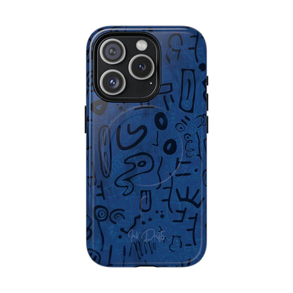 iPhone 15 Pro Glossy Phone Case - Nocturnal Scribbles | MagSafe iPhone Case