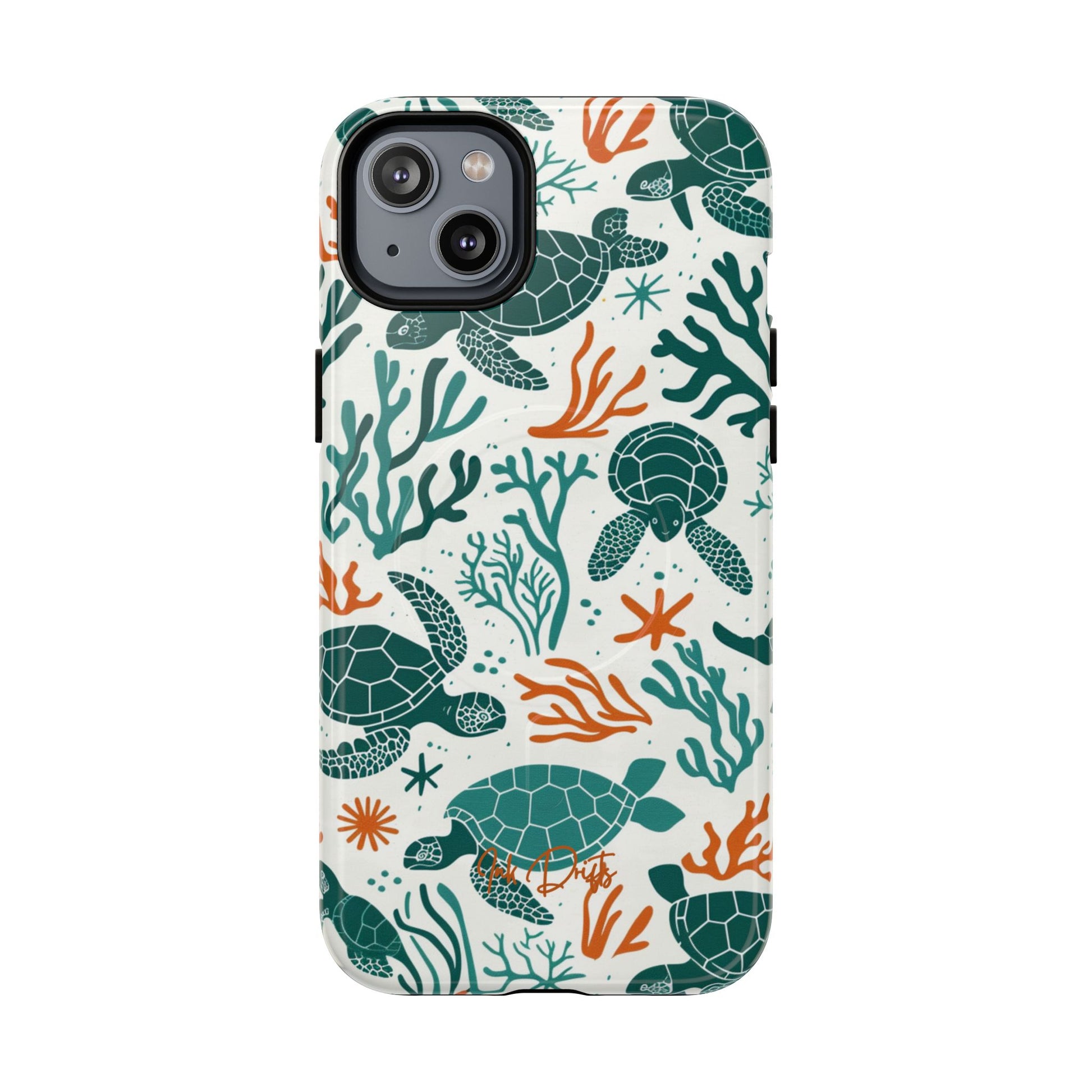 iPhone 14 Plus Glossy Phone Case - Turtle Tango | MagSafe iPhone Case