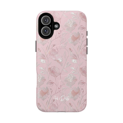 iPhone 16 Plus Glossy Phone Case - Pink Flora | MagSafe iPhone Case