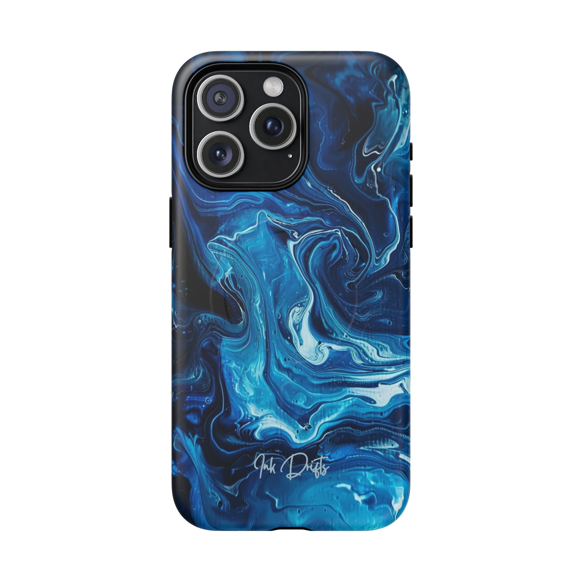 iPhone 15 Pro Max Matte Phone Case - Blue Swirl | MagSafe iPhone Case