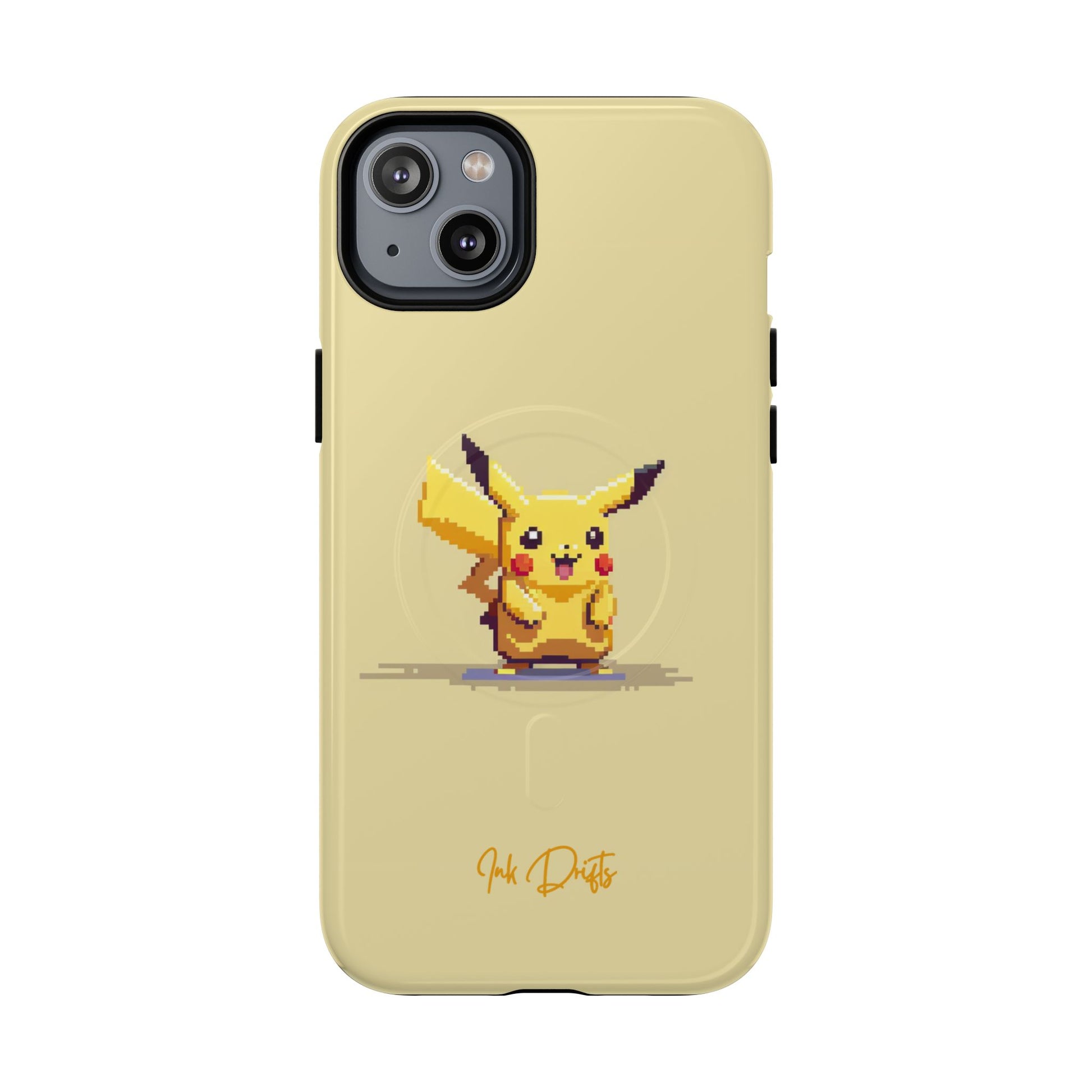 iPhone 14 Plus Glossy Phone Case - Pixel Pikachu | MagSafe iPhone Case