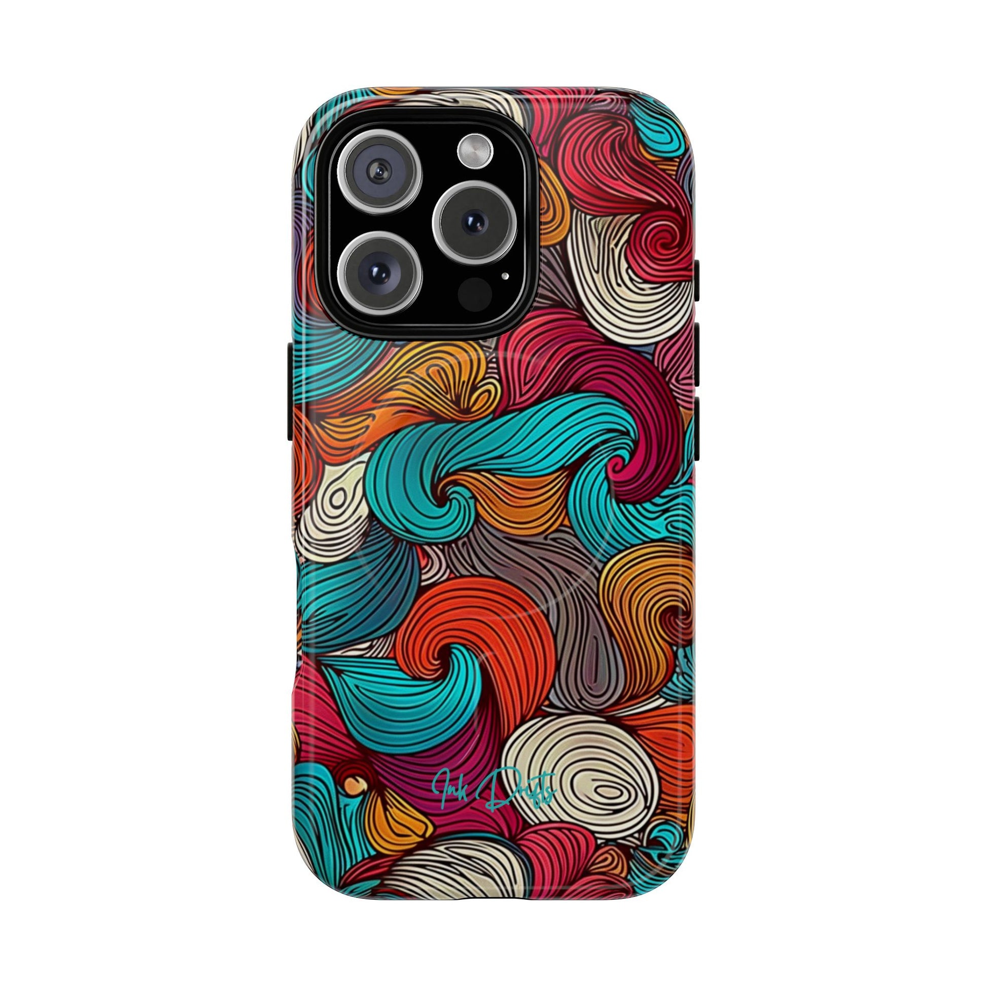 iPhone 16 Pro Glossy Phone Case - Vivid Curls | MagSafe iPhone Case