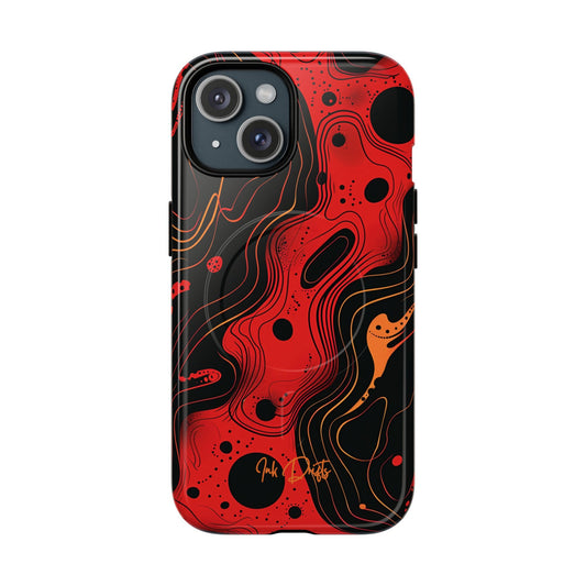 iPhone 15 Glossy Phone Case - Magma Flow | MagSafe iPhone Case