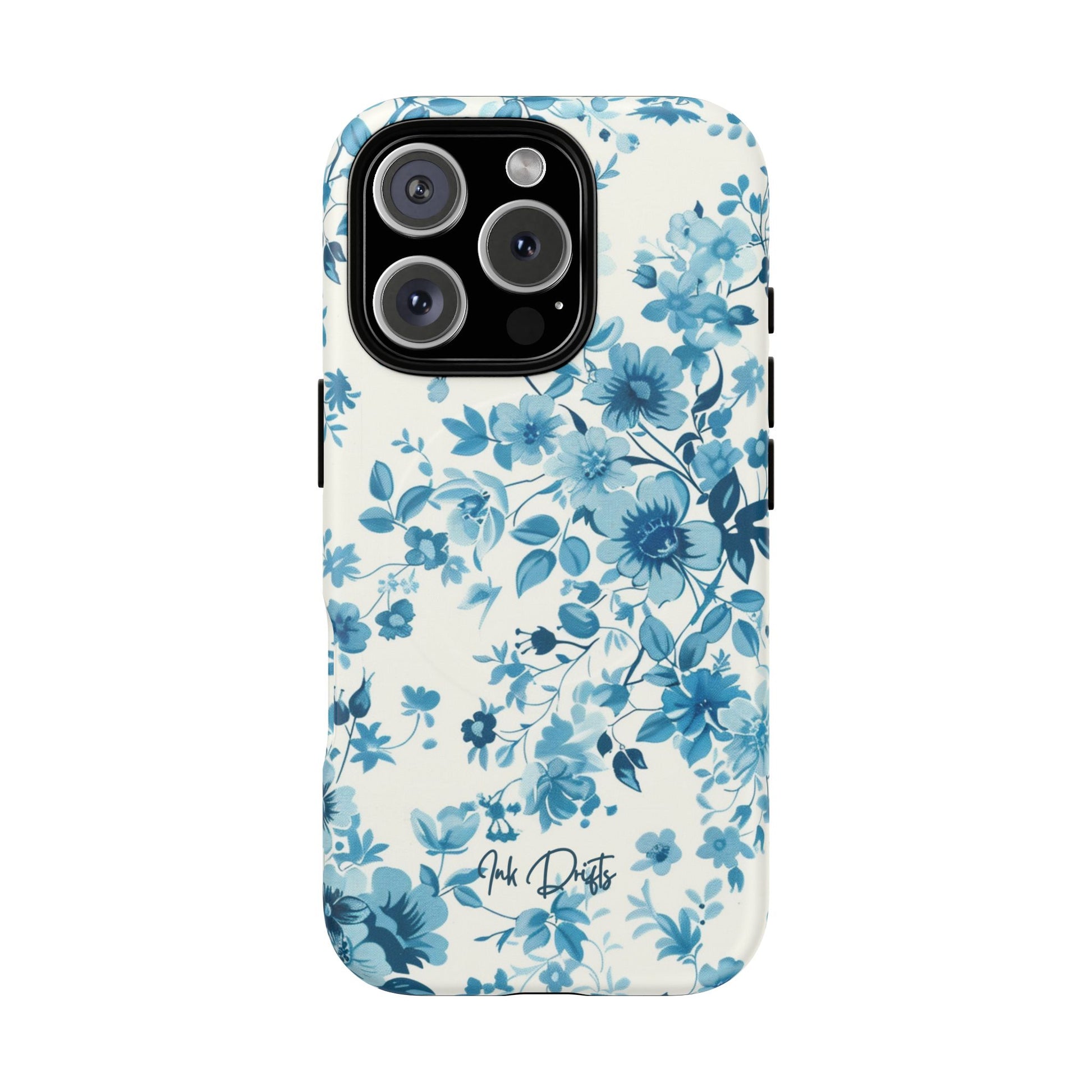 iPhone 16 Pro Matte Phone Case - Blue Blossom | MagSafe iPhone Case