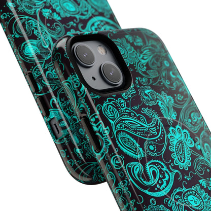 Phone Case - Teal Paisley | MagSafe iPhone Case